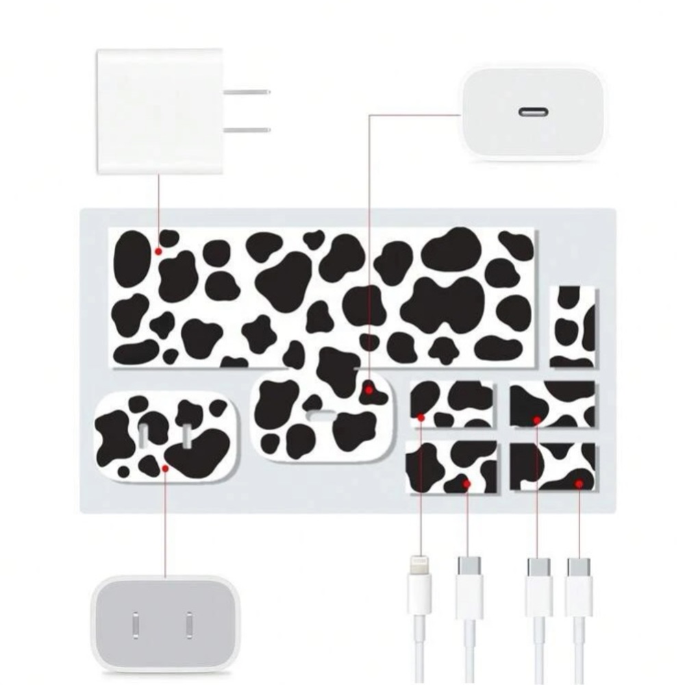 Cow Pattern Data Cable & Charger Head Sticker - Picture 6 of 8